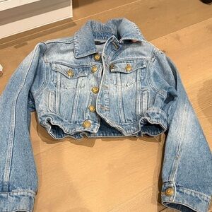 Balmain Denim Jacket with Gold Accents